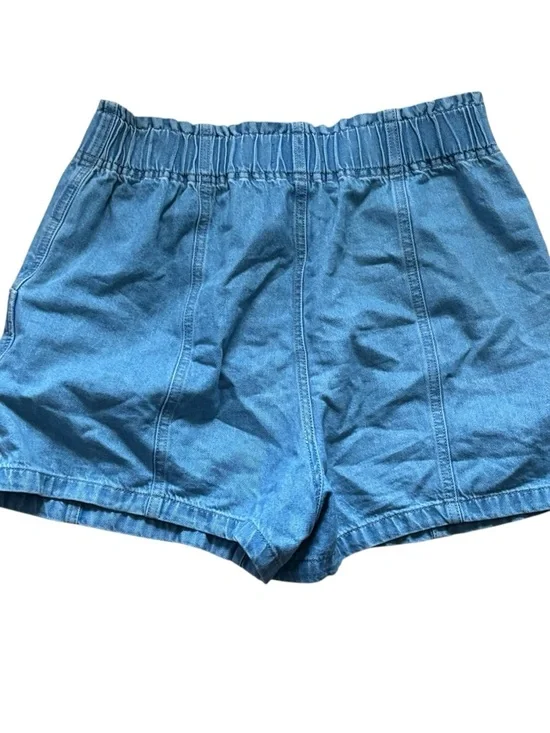 Madewell Pull On Paper Bag Denim Shorts Blue Womens Size 28 Comfortabke Spring - Picture 3 of 8